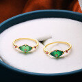 wholesale S925 Silver Korean and Japanese Style Minimalist Dainty Jewelry, Simple and Elegant Green Chrysoprase Ring, Spring Limited Edition Set-0-0