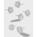 wholesale S925 Sterling Silver Geometric Irregular Lava Textured Concave-Convex Small Earrings for Women-0-1