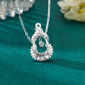 S925 Sterling Silver Dreamcatcher Gourd Necklace with Moissanite Pendant-0-0