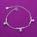 wholesale S925 Sterling Silver Fashion Korean Style Minimalist Cute Three Bells Anklet, Versatile Elegant Bracelet Wholesale Jewelry-0-0