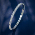 wholesale 925 Silver Plated Metal Fashion Trendy Sparkle Ins Style Bracelet Factory Supply Foreign Trade Hot-Selling Women's Bangle-0-0