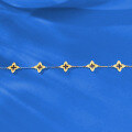 wholesale S925 Silver Jewelry Style Five-Flower Clover Bracelet with Gold Trim and Diamond Inlay, Cross-Border Edition for Xiaohongshu Live-0-2