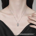 S925 Silver Moissanite Necklace, Double C Pendant, Light Luxury Style-0-2