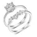 wholesale Golden S925 Silver Moissanite Cluster Ring with Six-Prong Setting and Combination of Side Stones, Trendy Stackable Design for Women, Best-Selling-0-6
