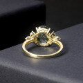 wholesale 925 Sterling Silver Plated with 18k Gold, Forest-inspired Ins Style Ethereal Agate Gemstone Ring, Colorfast-0-3