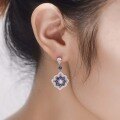 wholesale Metal Material, Cloudsame Jewelry New TikTok Live Hot Sale Lab-Created Cultivated Sapphire Ear Stud Color Women's Ear Drops-0-4