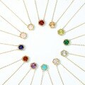 wholesale S925 Sterling Silver Gold-Plated Cross-Border Hot Selling Fashion Minimalist Twelve Birthstone Necklace, Niche Jewelry Wholesale-0-1
