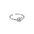 wholesale S925 Sterling Silver 006/007 Korean Version INS Niche Design Minimalist Versatile Knot-Tying Textured Open Ring-0-7
