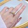 wholesale S925 Sterling Silver New Imported High Carbon Diamond 4*8 Marquise Yellow Diamond Ring for WomenIns Style-0-3