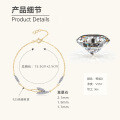 925 Sterling Silver Moissanite Leaf Bracelet, Ladies Fashion Versatile Elegant Wholesale Accessory-0-5