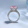 wholesale 925 Silver New Style 11*11 Heart-Shaped Pink Diamond High-Carbon Diamond Ring Fashion Minimalist Ring Band-0-2
