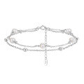 wholesale S925 Sterling Silver Cloud-Pull Jewelry Cultured Freshwater Pearl Double Chain Twisted Bracelet, Elegant Retro Versatile-0-0