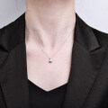 Sterling Silver Wholesale Blue Moissanite Pendant Necklace-0-2