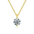 Sterling Silver Moissanite Mermaid Tear Necklace, Fashion-Forward Minimalist Classic Pendant Collarbone Chain-0-5