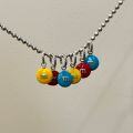 wholesale S925 Sterling Silver Enamel Resin Colorful Candy M&M Round Pendant Ins Style Versatile Necklace for Women-0-1