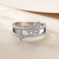 wholesale 925 Sterling Silver Butterfly Ring Popular Bow Stacking Ring European and American Pure Silver Women's Wedding Ring-0-4