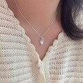 wholesale S925 Sterling Silver Geometric Irregular Cube Necklace for Women, Korean Style Minimalist Luxury Small and Exquisite High-End Versatile Collarbone Chain-0-0