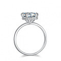 S925 Silver 4ct Emerald-Cut Moissanite Ring Women's Luxury Prong-Set-0-3