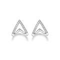 wholesale 925 Sterling Silver Minimalist Stud Earrings with High-End Niche Design, Cross-Border Hot-Sell French Diamond-Inlaid Smile Bar Earrings-0-4
