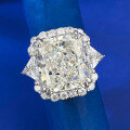 wholesale S925 Silver European and American New Style Imported Ice-Cut 12*14 G Color Diamond Full Halo Ring for Women for Dropshipping-0-2