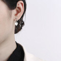 wholesale S925 Sterling Silver Korean-style Geometric Asymmetric Minimalist Heart Earrings, Creative Niche Design Earrings for Women-0-2