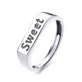 wholesale S925 Sterling Silver Korean Style English Letter Sweet Ring Ins Minimalist Style Versatile Niche Exquisite Band-0-4