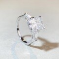 wholesale Silver Emerald Cut Moissanite Ring Radiant Cut 4 Carat Diamond Ring Fancy Shape Ring D Color Moissanite Ring for Women-0-2