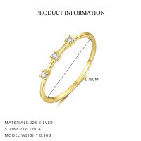 wholesale S925 Sterling Silver French-style Floral Ring For Women, Simple And Versatile Wholesale-K2048-Gold No.7