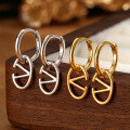 wholesale S925 Sterling Silver Letter Ear Clasp Fashion Minimalist High-End Oval Smooth Small Design Earrings-0-1