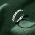 wholesale S925 Sterling Silver Diamond-Encrusted Leaf Ring, Ins Style Minimalist Design Women's Jewelry R01788-0-0