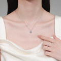 S925 Sterling Silver Moissanite Pendant Necklace, Teardrop Design, Minimalist and Versatile-0-2