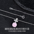 Sterling Silver Butterfly Firework Cut Zircon Necklace, Minimalist Luxury Collarbone Chain-0-1