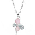 wholesale S925 Silver Inlaid Synthetic Cat's Eye Gemstone Cute Butterfly Pendant Korean Style Fashionable and Unique Women's Necklace Accessory-0-4