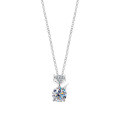 925 Sterling Silver 2-Carat Moissanite Fox Pendant Necklace, Minimalist and Chic-0-3