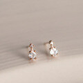 wholesale S925 Sterling Silver Diamond-Inlaid Rhombus Earrings for Women, Korean Style Small Waterdrop Inlaid Diamond Mini Earrings M04007-0-0