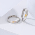 wholesale S925 Sterling Silver Long-Distance Love Heart-Shaped Couple Rings Matching His & Hers Engravable Promise Bands Gift for Girlfriend-0-2