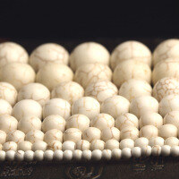 wholesale Metal material artificial synthetic turquoise white pine round bead spacer bead semi-finished handmade DIY crystal bead stringing craft ornament accessory-4 mm per line