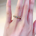 wholesale S925 sterling silver K-gold plated bead row ring, simple and fashionable jewelry romantic series-0-3