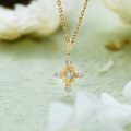 wholesale S925 silver plated with 14k gold Japanese-style spring limited edition thorn rose cross white zircon pendant-0-0