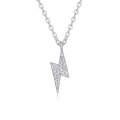 wholesale S925 Silver European and American Edgy Style Lightning Necklace, High-End Feel, Internet-Famous Hot-Selling Moissanite Jewelry, Does Not Fade-0-4