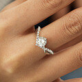 Sterling Silver Asymmetric 1ct Moissanite Ring for Women Wholesale-0-1