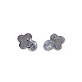wholesale S925 Sterling Silver Four Seasons Full of Stars Diamond-Inlaid Clover Stud Earrings Fashion Niche Sophisticated Elegant Ear Accessories-0-4