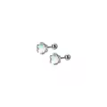 wholesale S925 Silver Round Light Bead Synthetic Ear Studs for Women, Japanese and Korean Style Small Fresh Minimalist Ear Accessories G6939-0-0