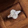 wholesale 925 Sterling Silver High-Carbon Diamond Ice-Cut 8*12 Pigeon EggIns Style Ring for Women-0-0
