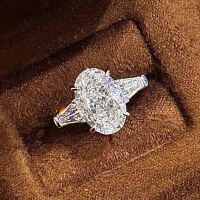 wholesale 925 Sterling Silver High-Carbon Diamond Ice-Cut 8*12 Pigeon EggIns Style Ring for Women-R1262 Oval White Diamond Ring  Size 6