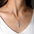 wholesale S925 Silver Cross Necklace Moissanite Pendant Simple Accessories Cross-Border Hot Selling Ready for Wholesale-0-3
