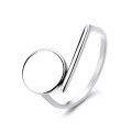wholesale S925 Sterling Silver Line Round Ring Creative Individuality Ins Trendy Internet Famous Fashion Minimalist Style Ring for Women-0-4