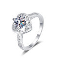 wholesale Pt950-plated 925 Sterling Silver Women's Hollow Set Starry Wish Diamond Ring with 1ct Moissanite-0-4