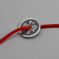 wholesale 925 Sterling Silver Baguafu Lu Shou Coin, New Chinese Style Personalized Retro Red Braided String Beading DIY Silver Accessories-0-2
