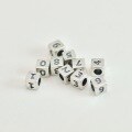 wholesale Sterling silver retro number cube beads Thai silver bracelet spacer beads DIY hand-strung bead braided rope accessories-0-5